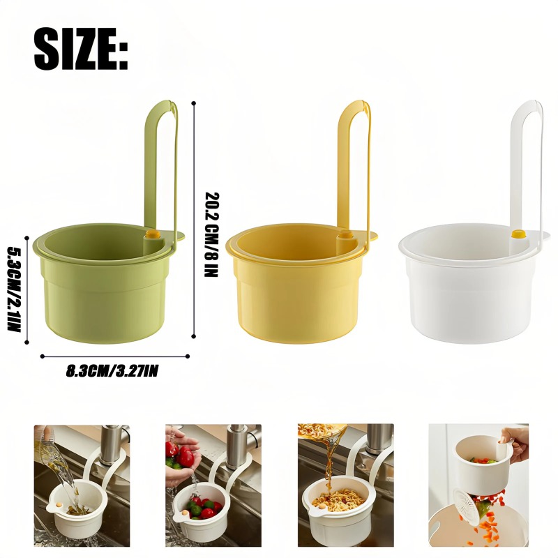 Commercial Kitchen Bin - 新しいキッチンシンク用排水かご。蛇口に取り付け可能で、排水口に設置してゴミをキャッチし、排水をスムーズにするフィルター付き。ゴミ捨てが簡単。