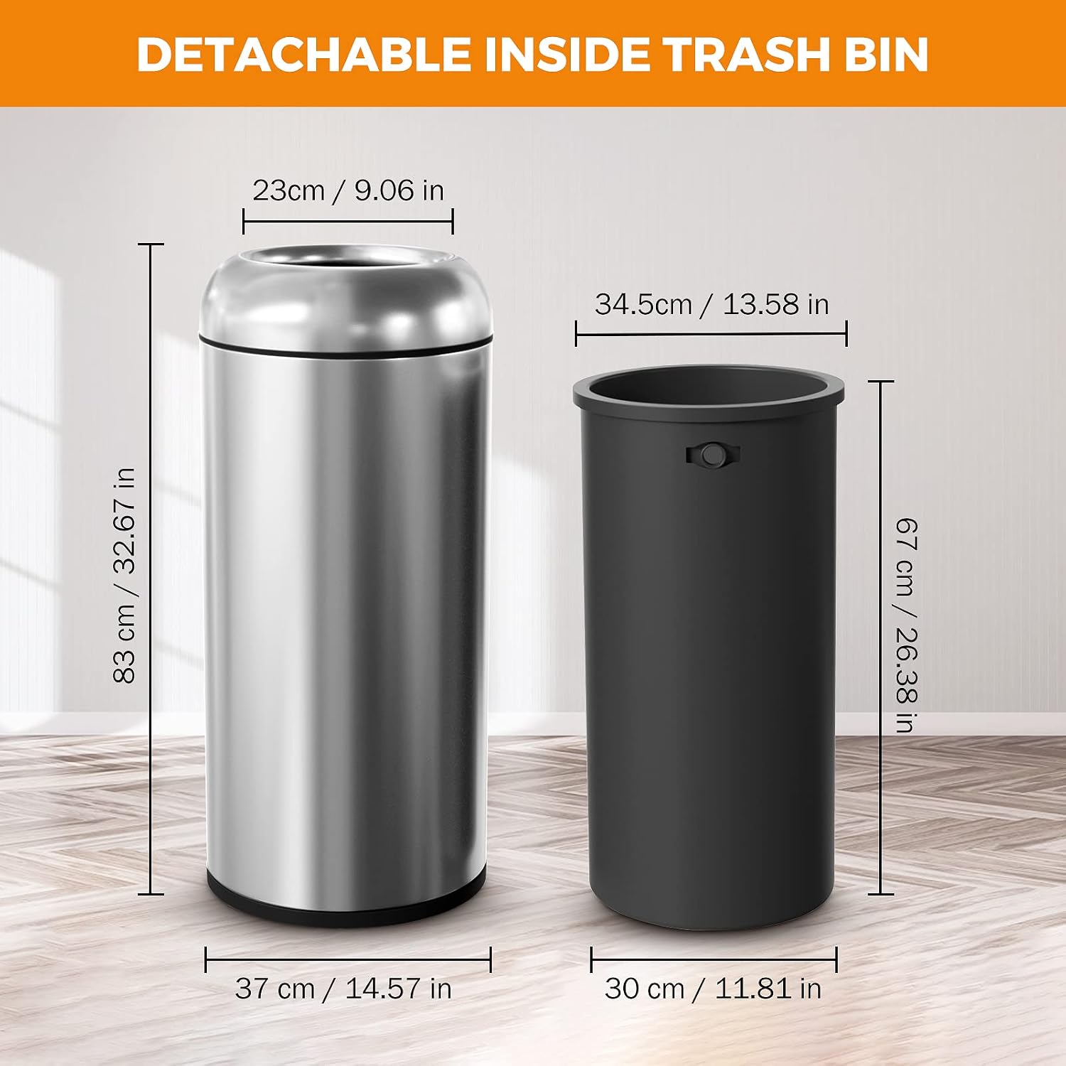 金属製16.5ガロンオープン型ステンレススチール製ゴミ箱（蓋 - Commercial Kitchen Bin のレビューと価格